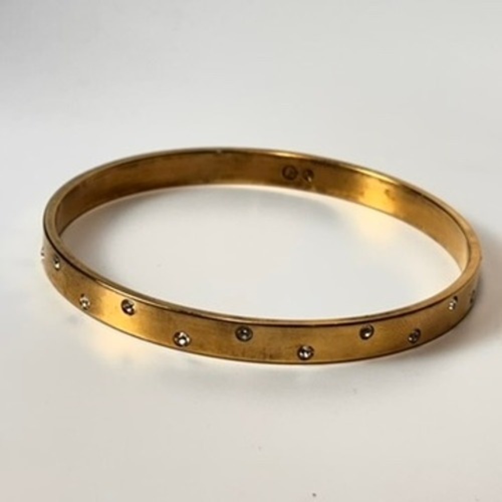 Swarovski Bangle Gold Crystal Accents Swan Logo Statement Jewelry Boho Chic